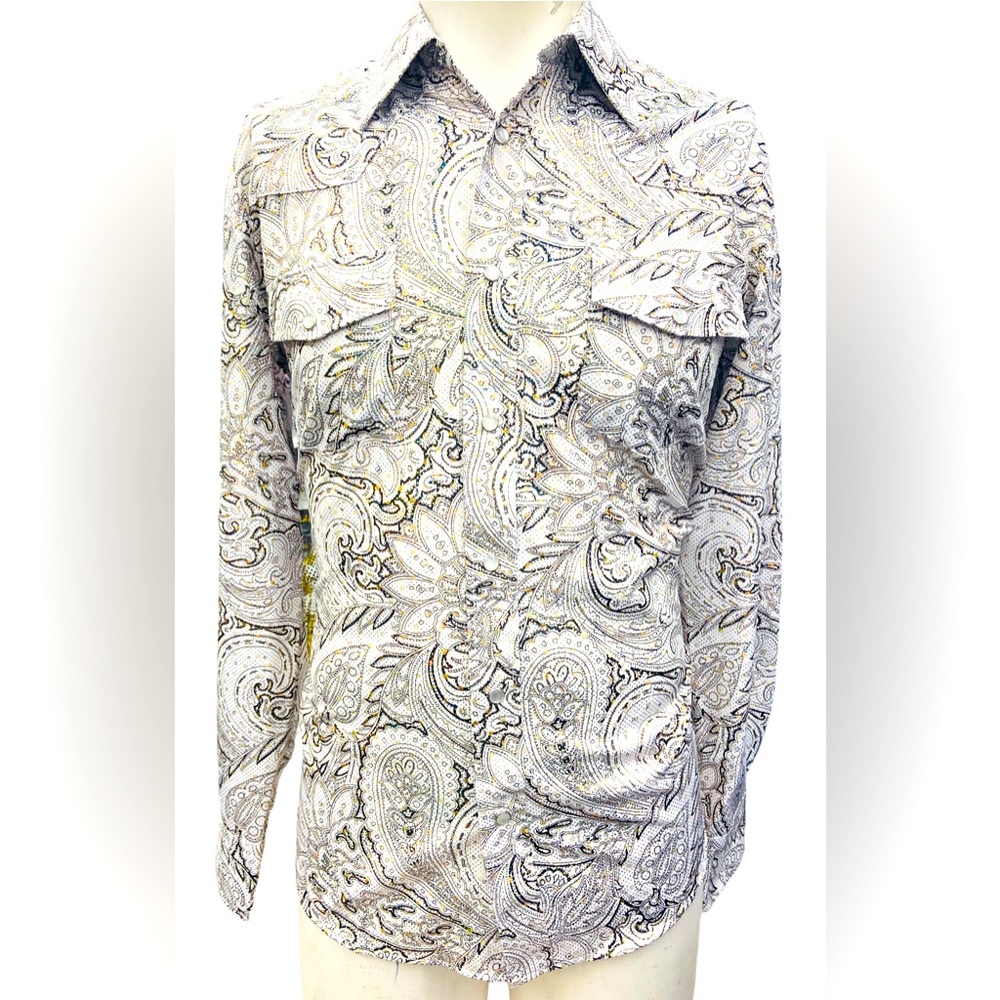 Men’s Western Snap Button Paisley dress shirt